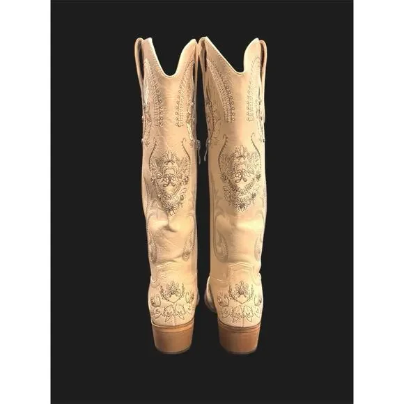 White western cowboy boots with rhinestone detailing  floral embroidery size 7 - Picture 4 of 10